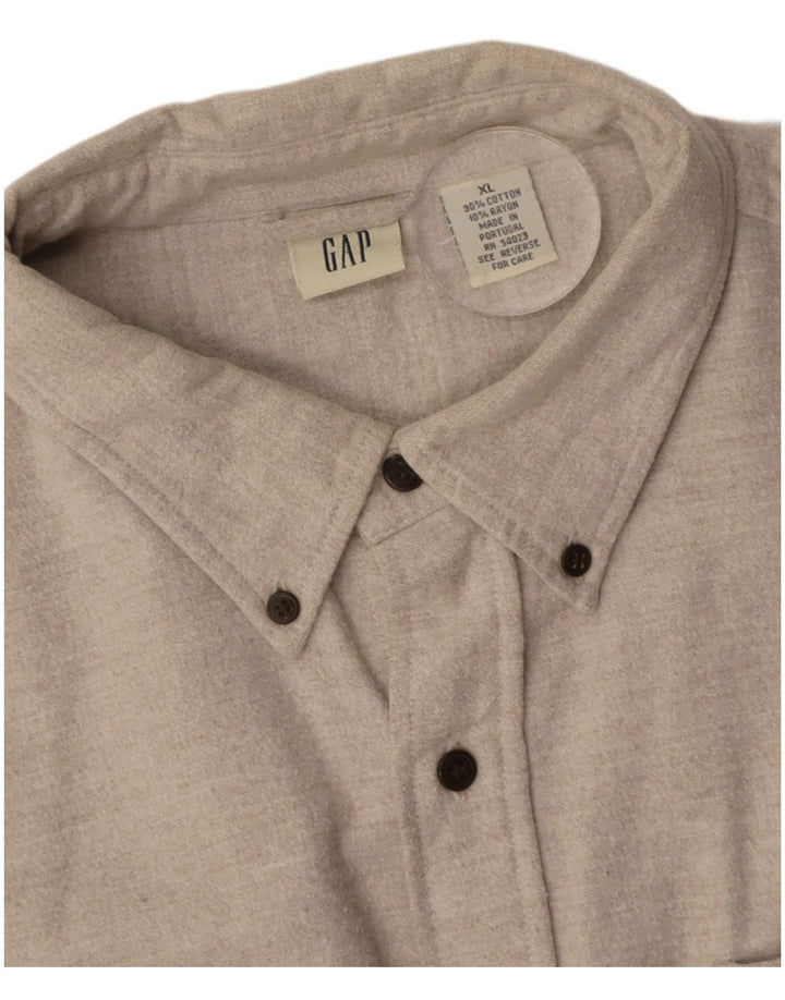 Camisa masculina de flanela GAP XL algodão bege