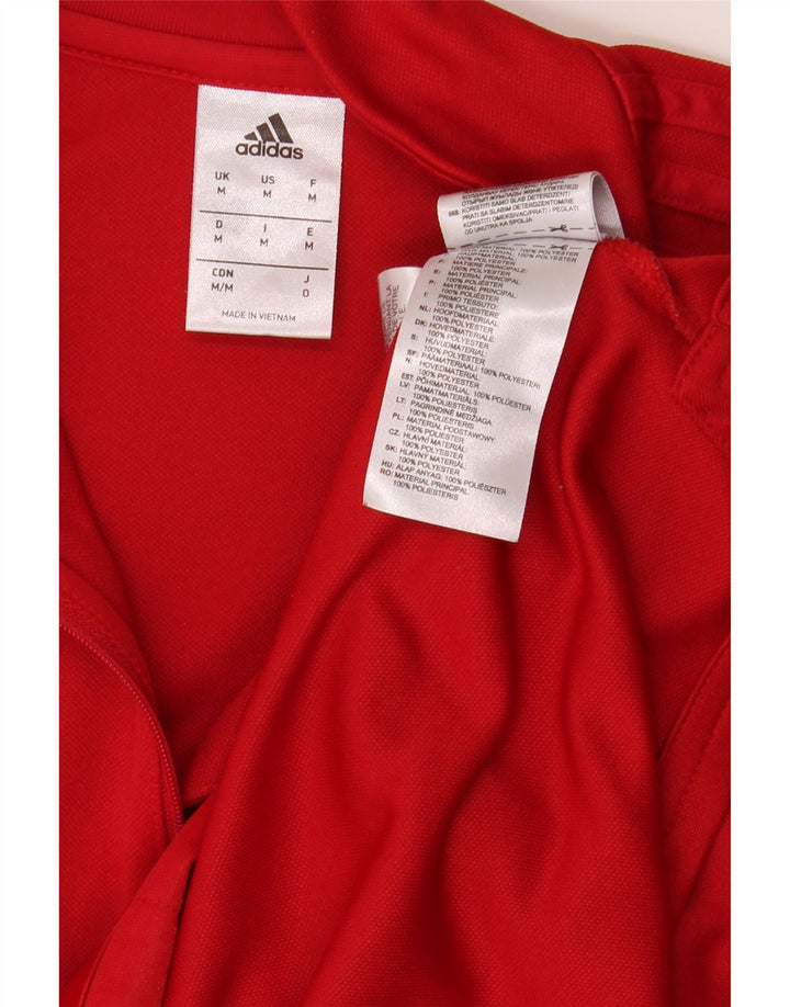 Adidas Mens Graphic Zip Neck Pullover Treino Top Médio Poliéster Vermelho