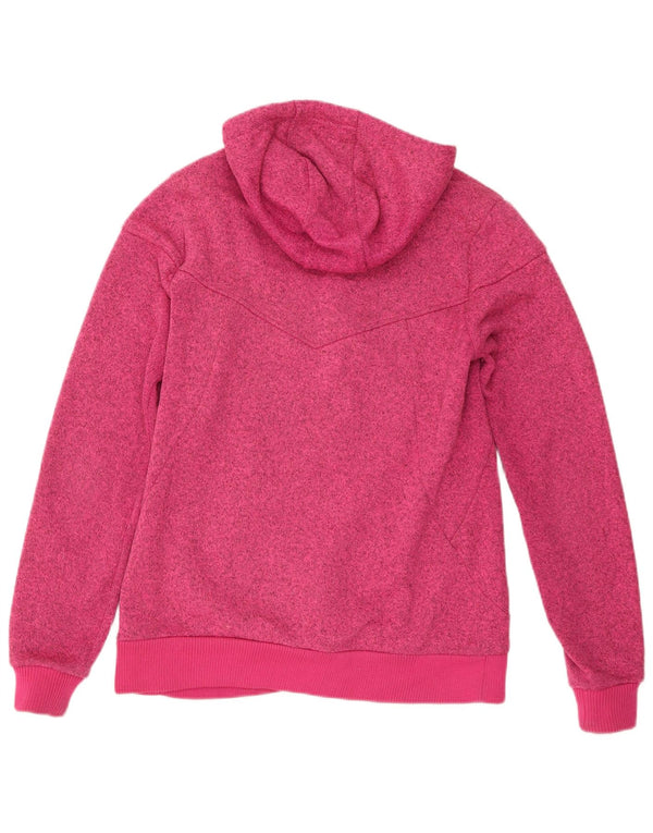 Jack Wolfskin Suéter feminino com capuz e zíper Reino Unido 12/14 médio rosa manchado
