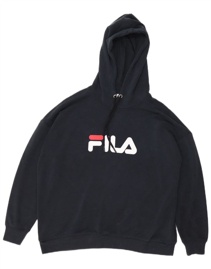 Fila Mens Graphic Hoodie Jumper Pequeno Preto