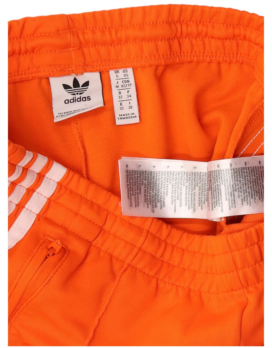 Calças de treino femininas ADIDAS UK 6 XS laranja poliéster