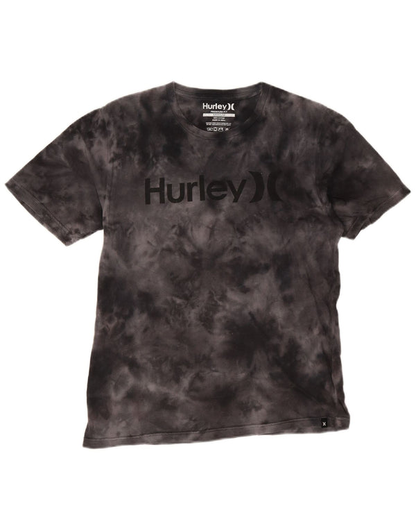 Camiseta gráfica masculina Hurley Top médio preto tie-dye algodão