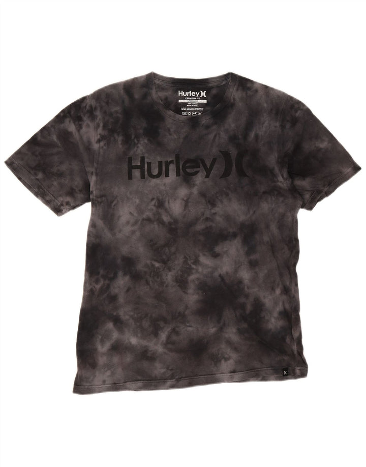 Camiseta gráfica masculina Hurley Top médio preto tie-dye algodão