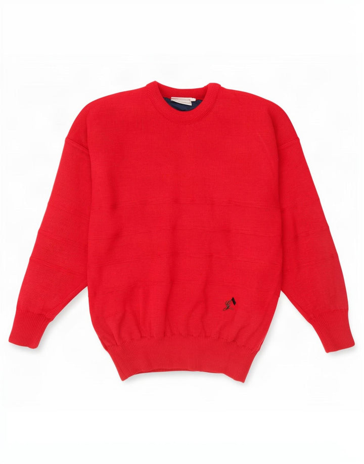 Suéter masculino Green Lamb com gola redonda grande vermelho