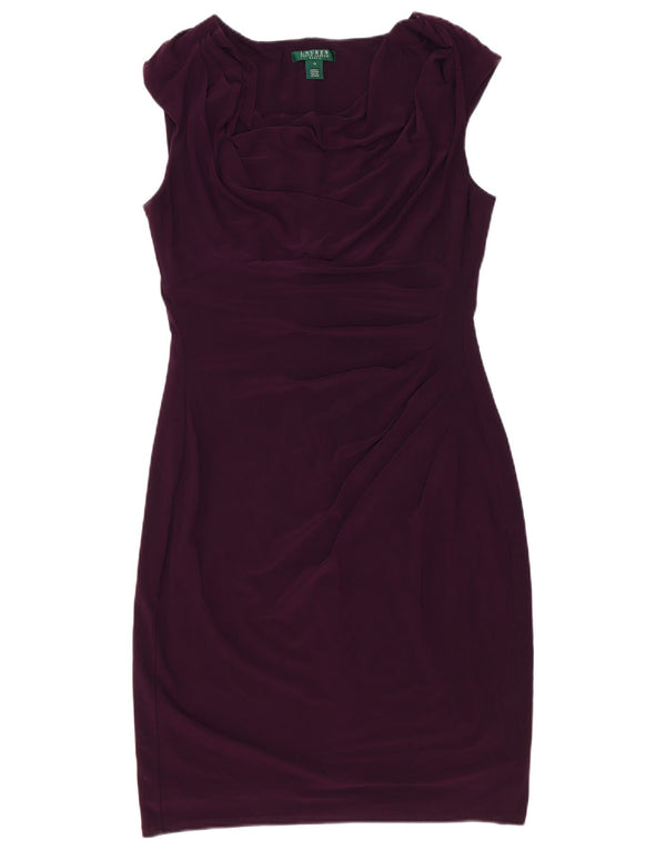 Vestido bodycon feminino Ralph Lauren US 14 XL roxo poliéster