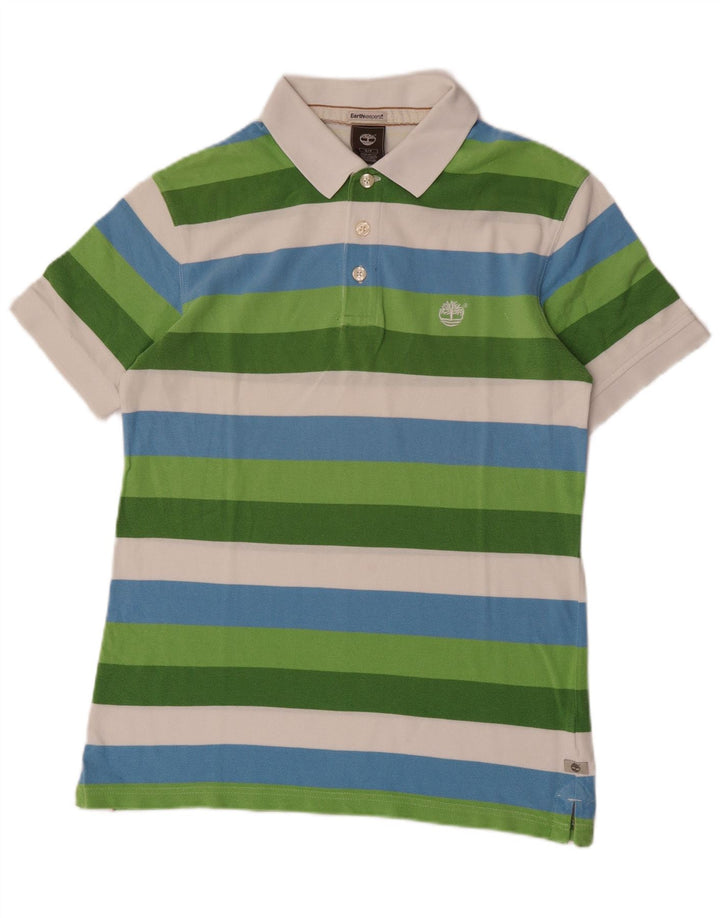 Camisa polo masculina Timberland Regular Fit pequena listrada multicolorida