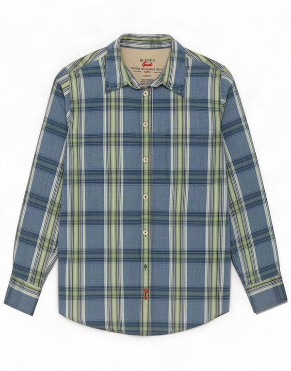 Gant Boys Rugger Slim Fit Camisa 9-10 anos Grande algodão xadrez azul