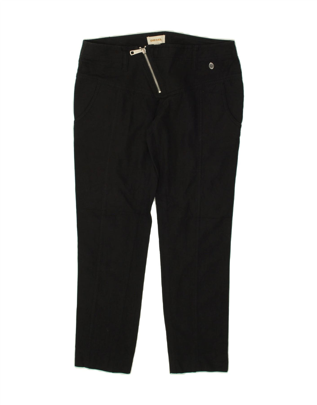 DIESEL Womens Slim Cropped Trousers W28 L26 Black Vintage Diesel and Second-Hand Diesel from Messina Hembry 