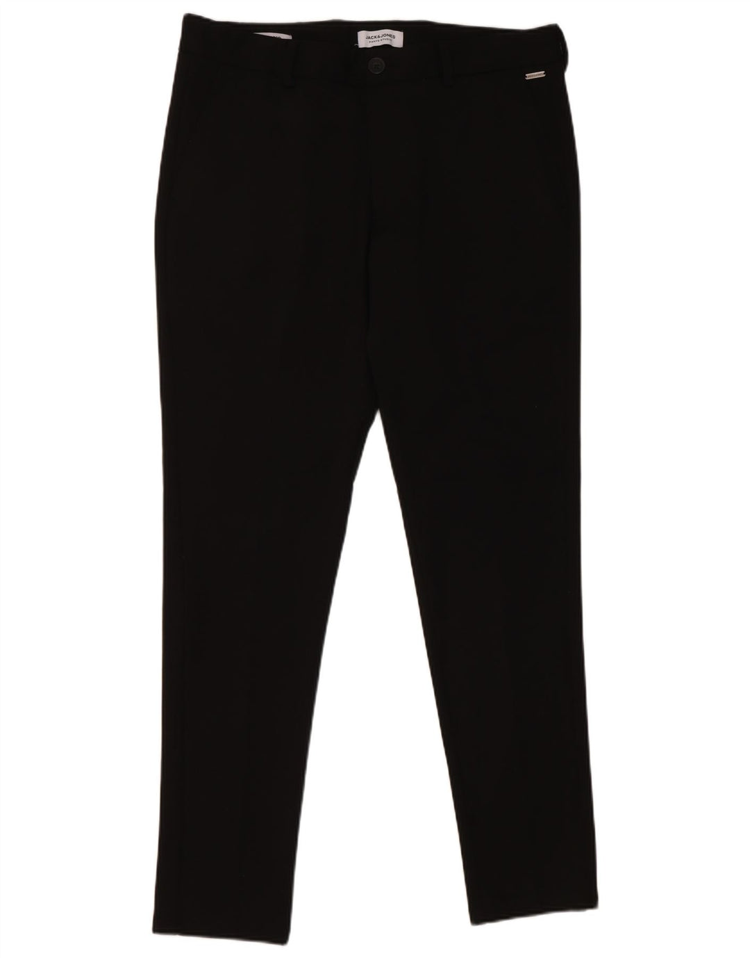Calça casual justa masculina Jack & Jones W34 L32 poliéster preto