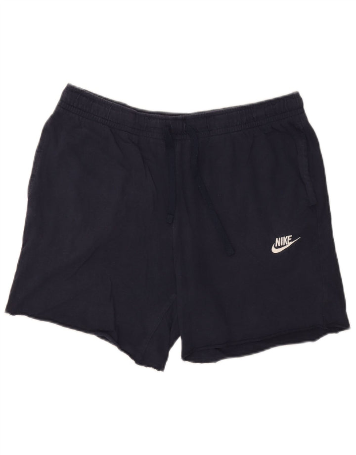 Shorts esportivos masculinos Nike grandes algodão azul marinho