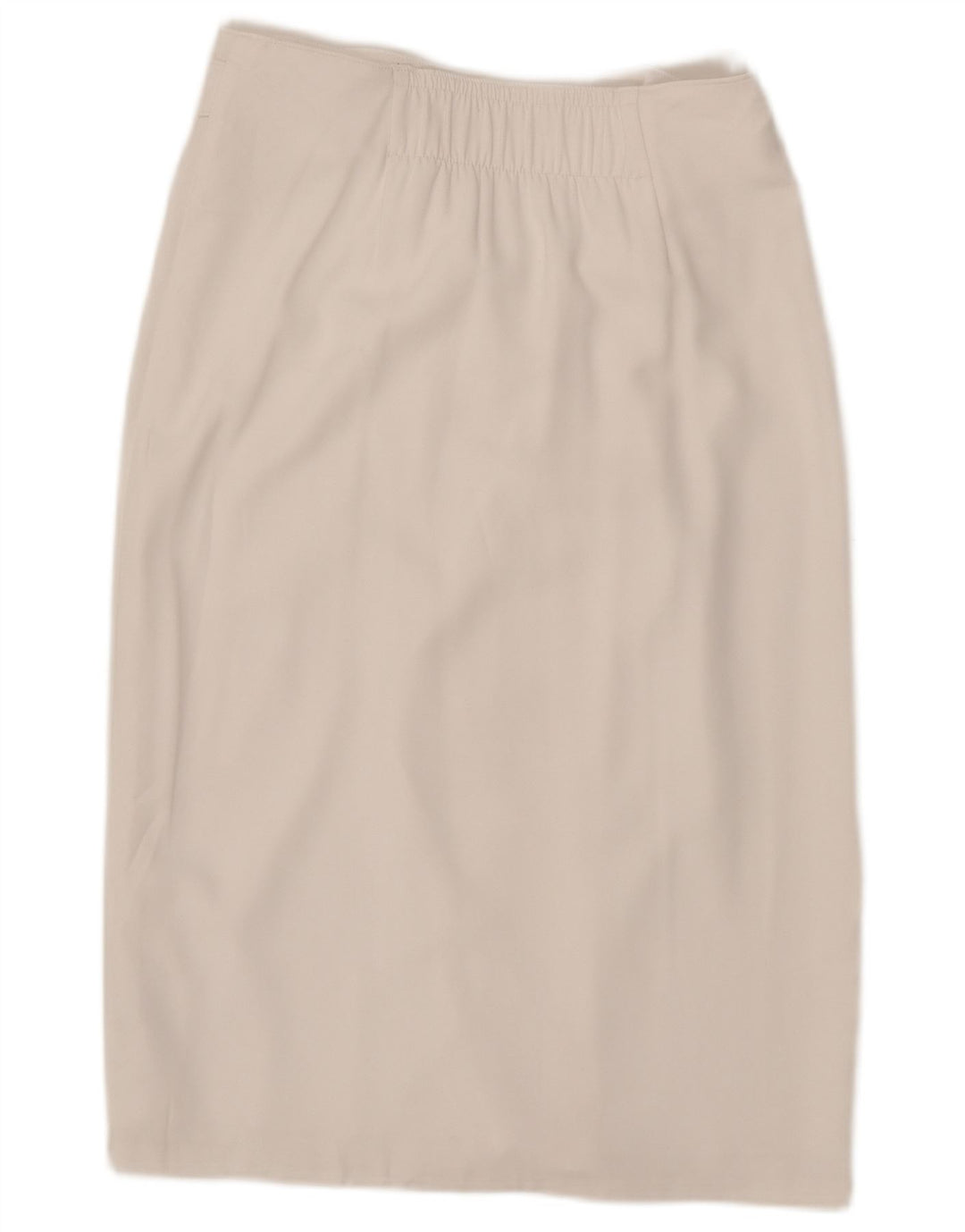 Saia reta feminina MARKS & SPENCER UK 12 médio W30 poliéster branco