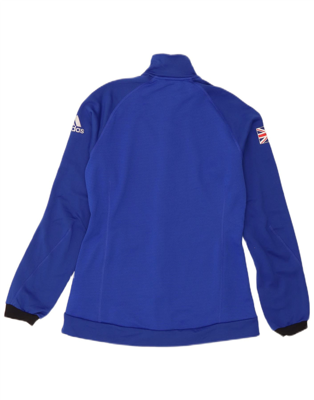 Adidas Womens Tracksuit Top Jacket UK 12 Médio Azul Poliéster