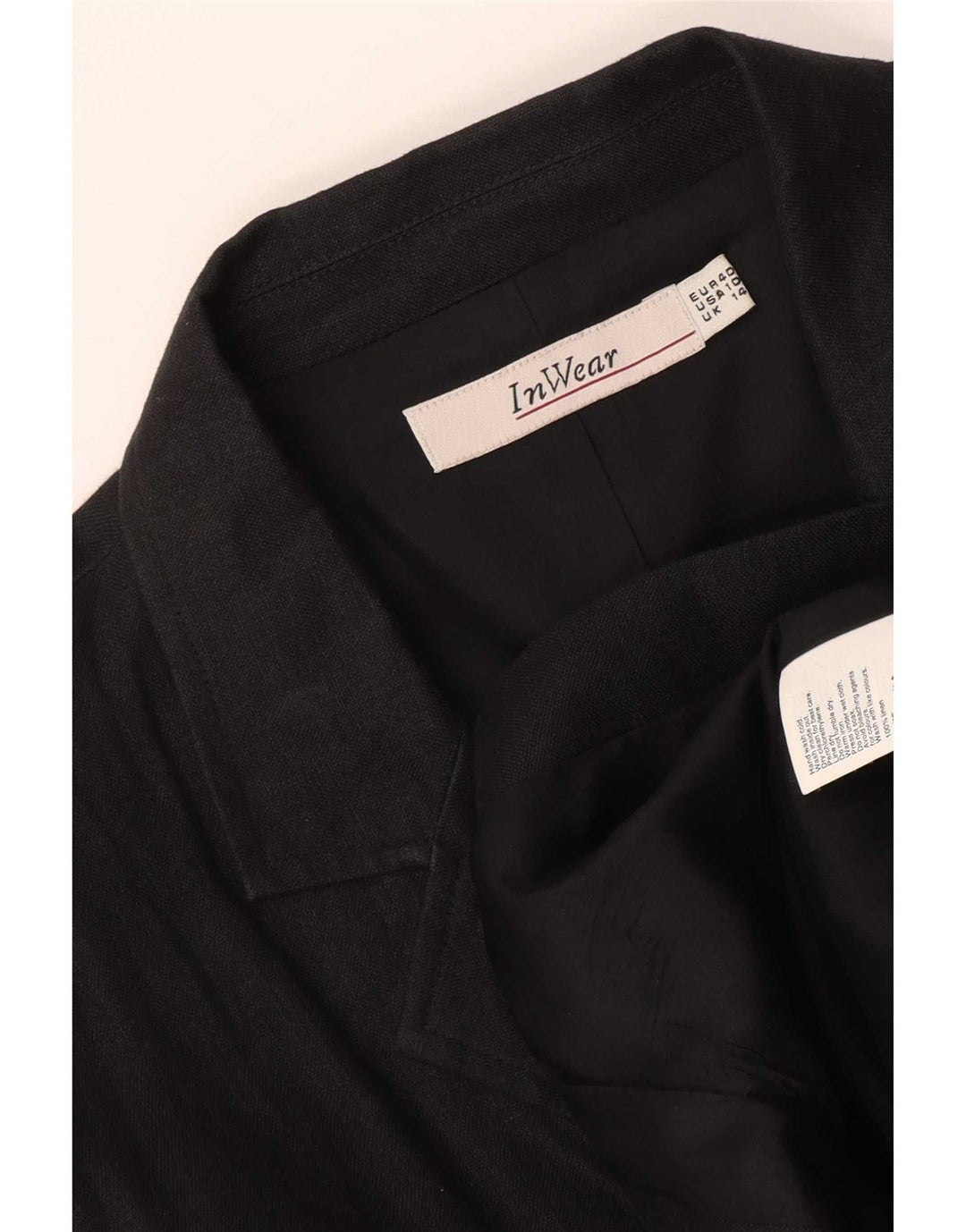 Jaqueta blazer feminina Inwear com 2 botões Reino Unido 14 grande acetato preto