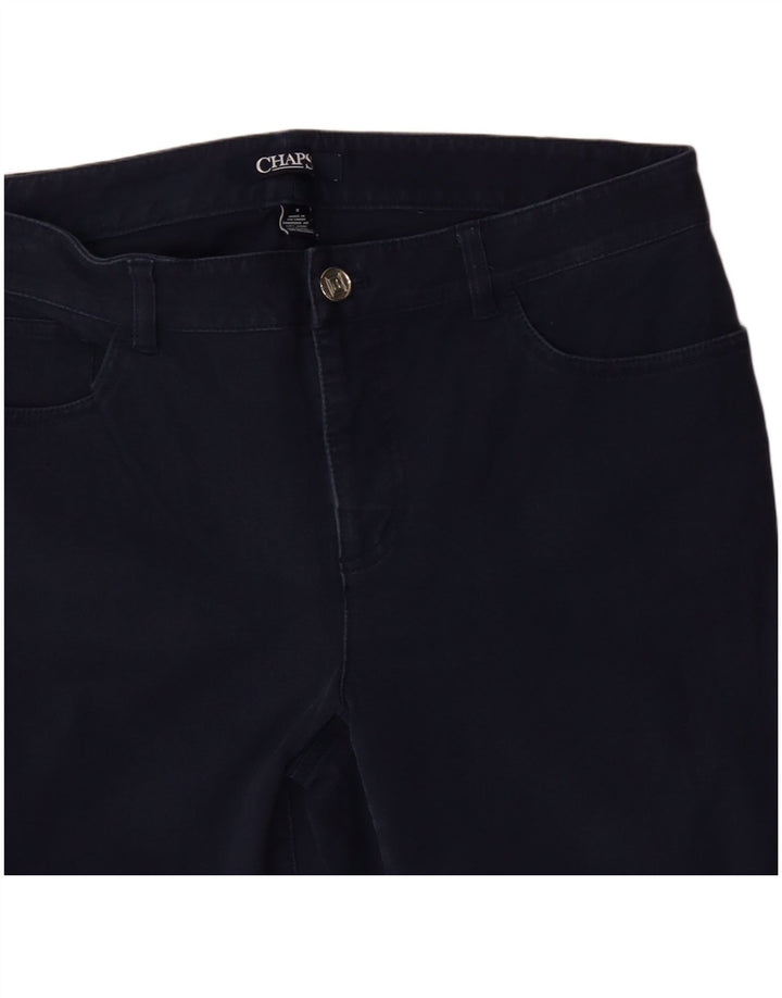 Calça casual feminina CHAPS cônica US 8 médio W32 L32 algodão azul marinho