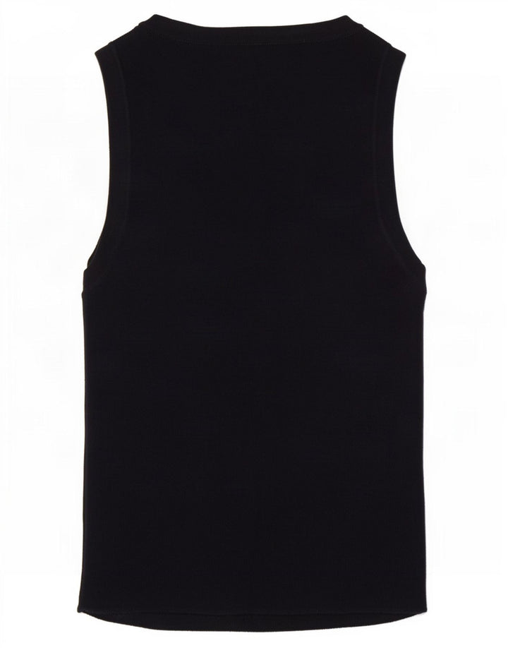 Top colete feminino Zara Reino Unido 8 pequeno azul marinho