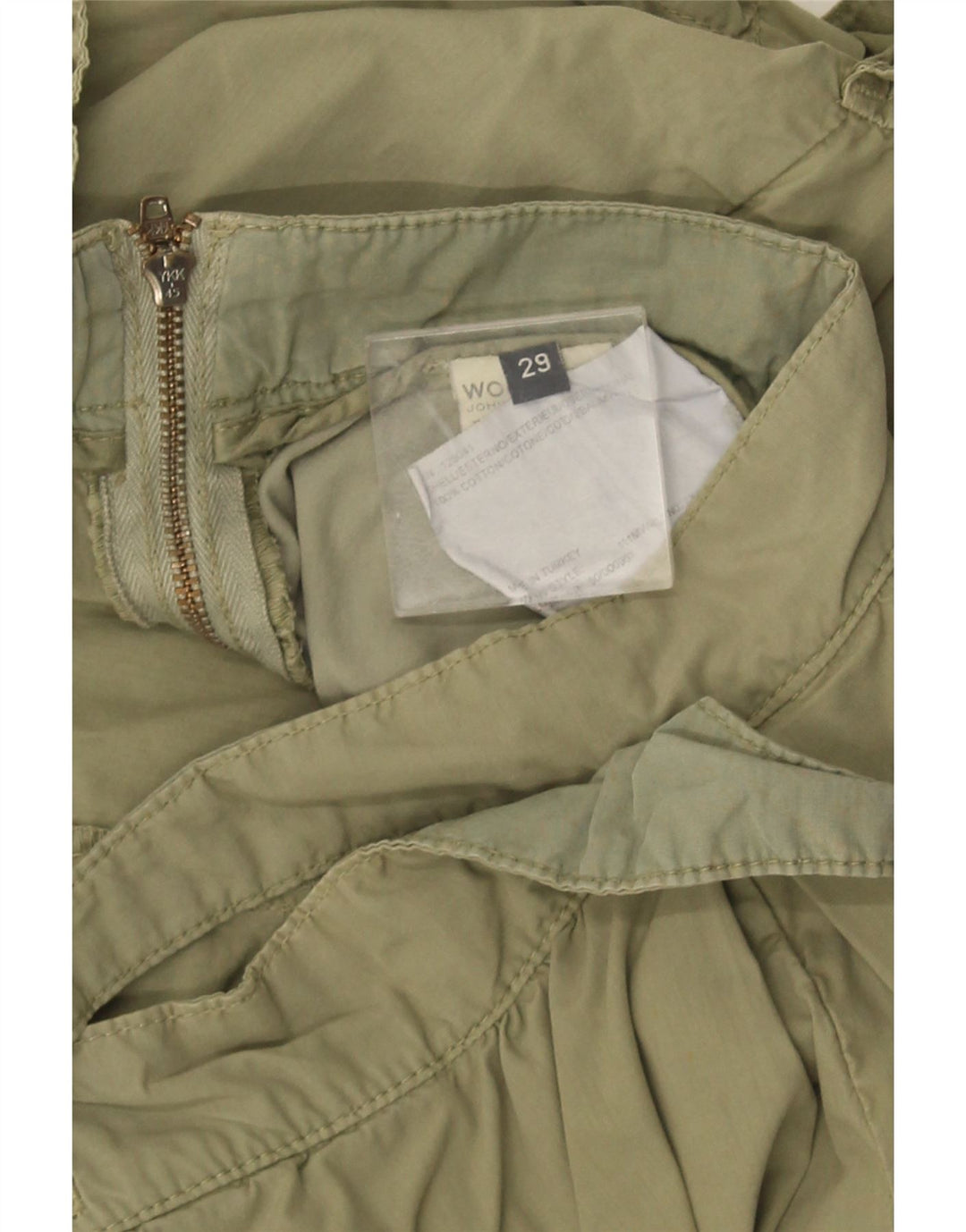 Mini saia cargo feminina WOOLRICH W29 algodão cáqui médio