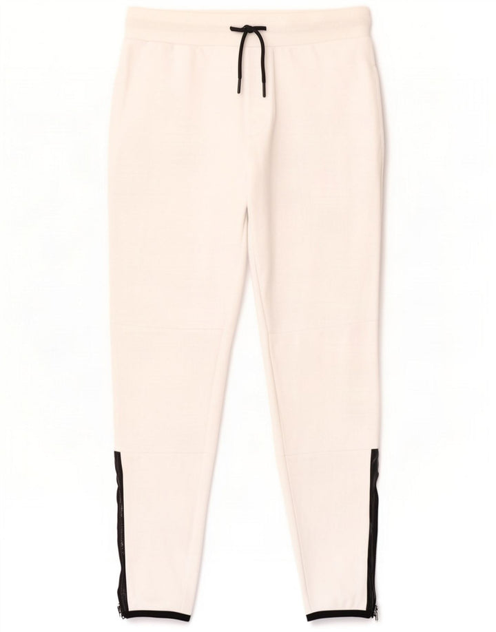 Zara Calça de treino masculina Médio Branco Colourblock Algodão