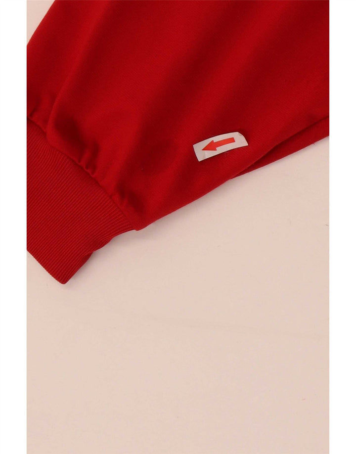 Adidas Mens Tracksuit Top Jacket UK 40/42 Médio Vermelho Colorblock Poliéster