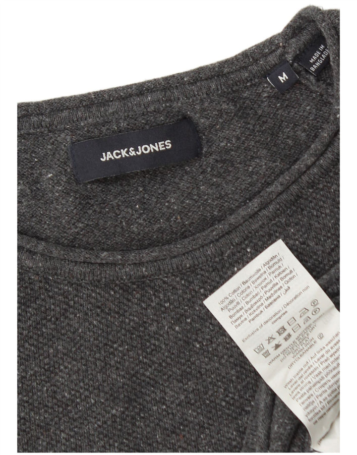 Suéter masculino Jack & Jones com gola redonda e algodão cinza médio
