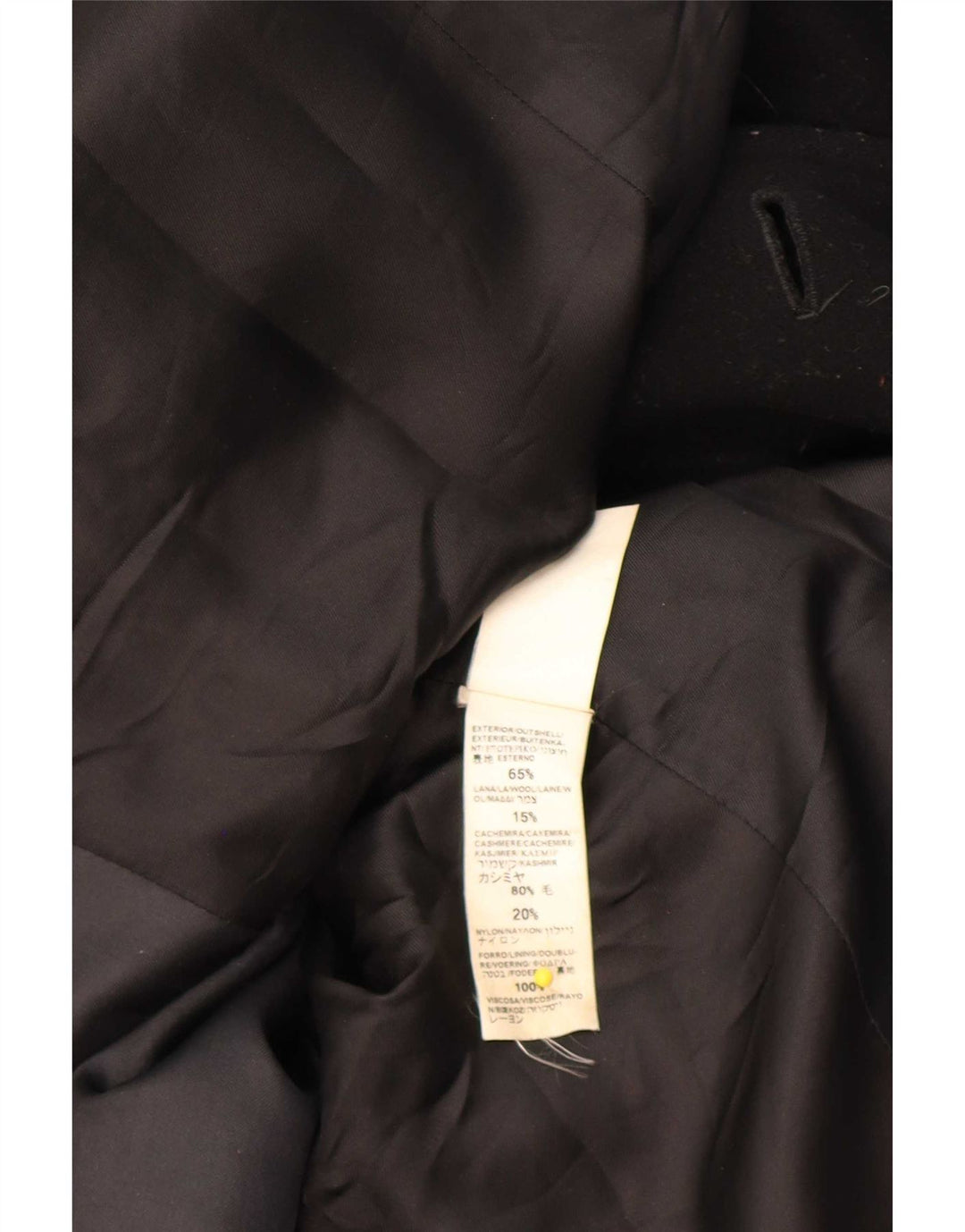 Casaco feminino Zara com peito duplo EU 40 lã preta média