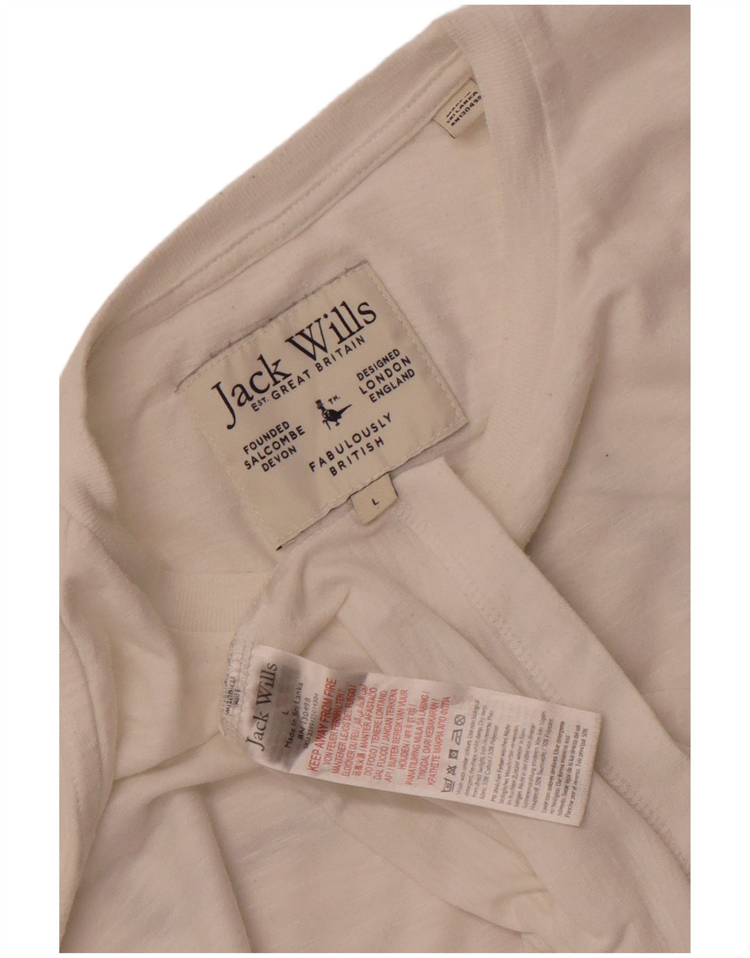 JACK WILLS Camiseta masculina gráfica grande algodão branco