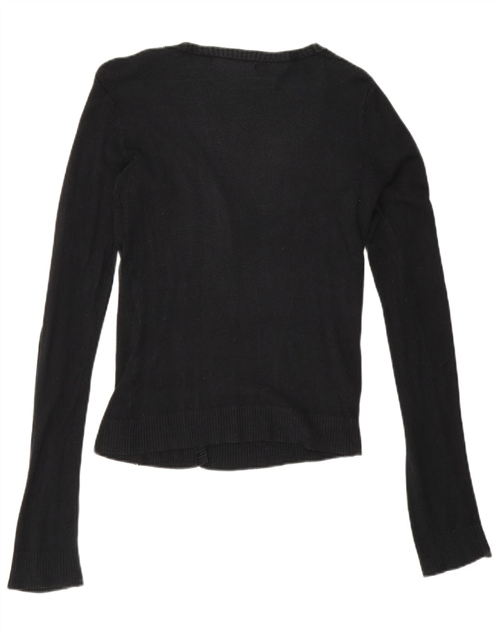 Suéter cardigã feminino Zara Reino Unido 10 pequeno rayon preto