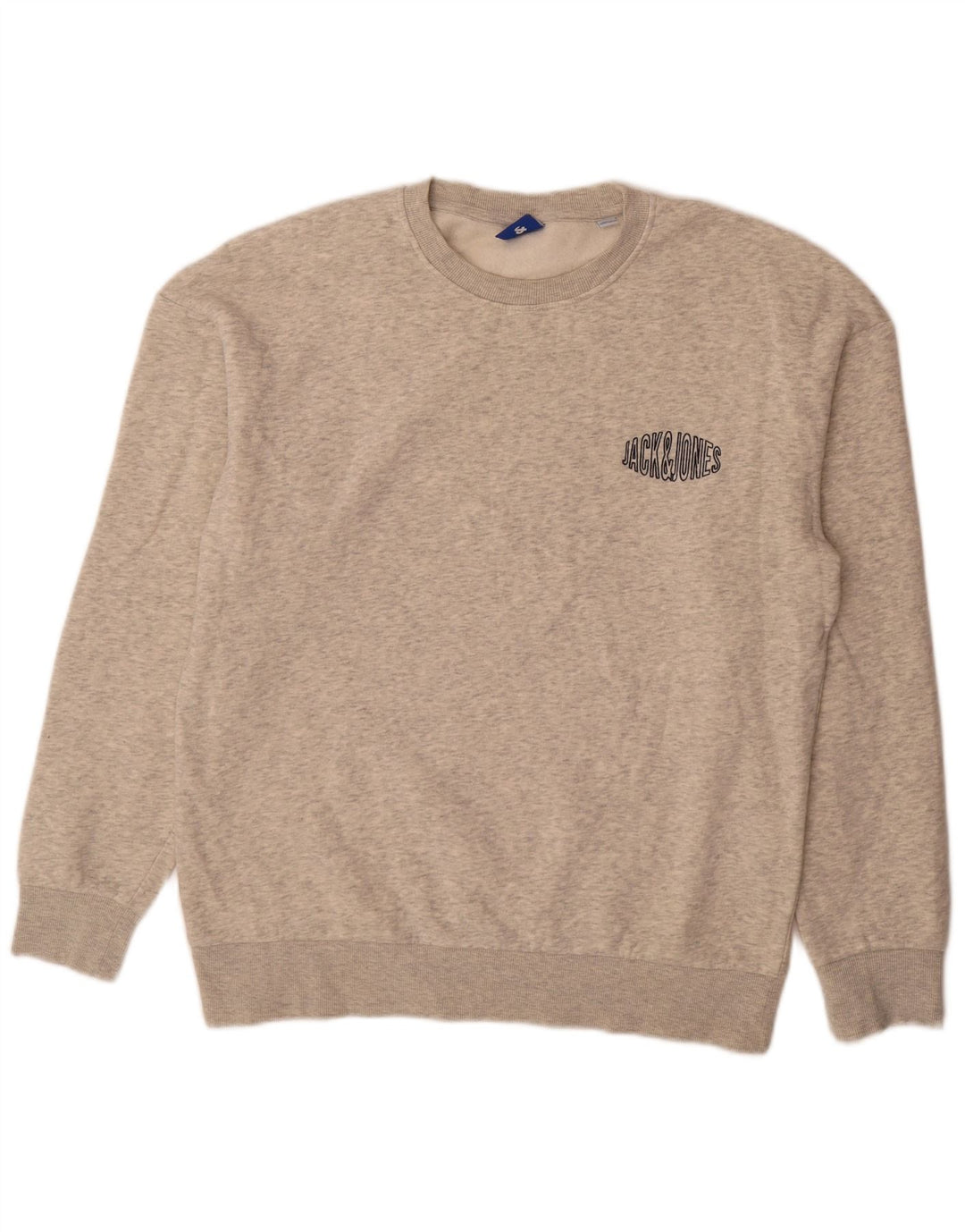 Jack & Jones moletom masculino jumper grande algodão manchado cinza