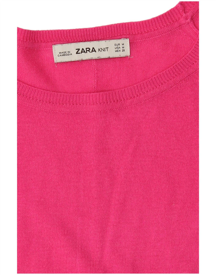 Zara Suéter feminino oversized com gola canoa Reino Unido 14 médio rosa