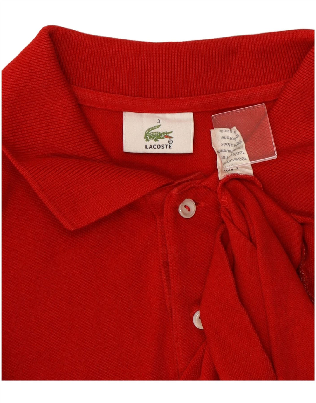 Camisa polo masculina Lacoste tamanho 3 pequeno algodão vermelho