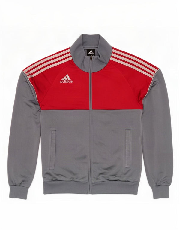 Jaqueta Adidas Meninos Treino Top 13-14 Anos Cinza Colorblock Poliéster
