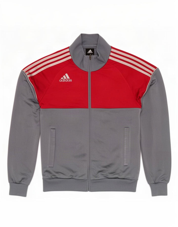 Jaqueta Adidas Meninos Treino Top 13-14 Anos Cinza Colorblock Poliéster