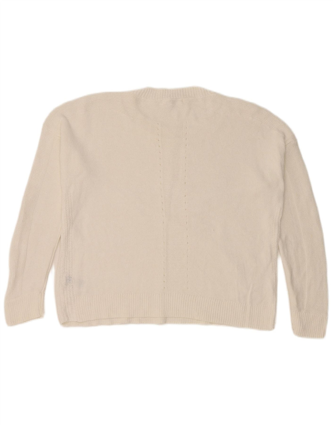 Suéter feminino branco com gola canoa e algodão médio Reino Unido 12