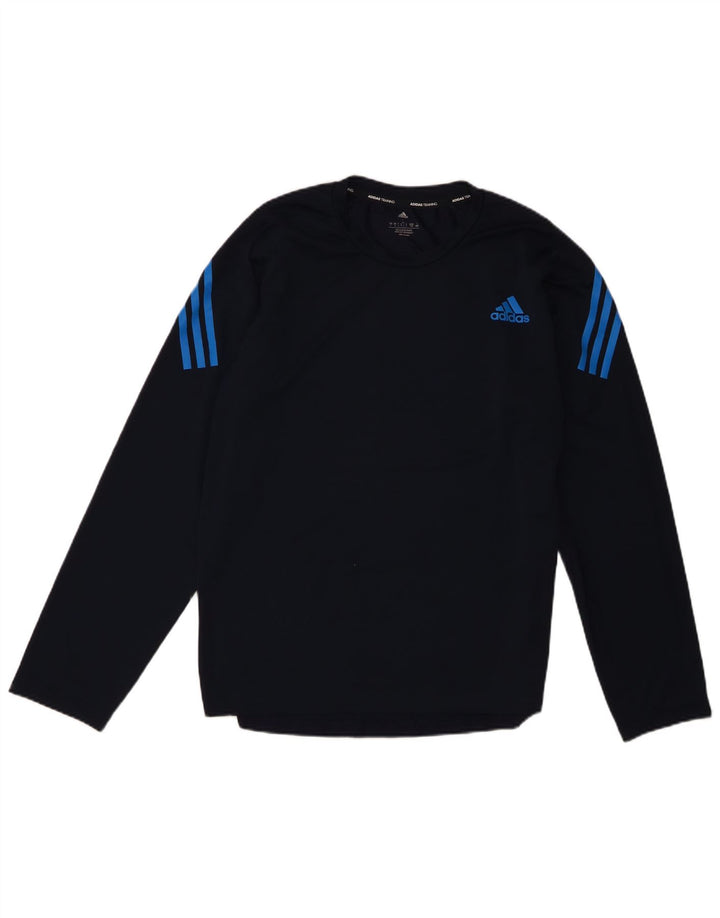 Adidas Mens Top Manga Longa Grande Poliéster Azul Marinho