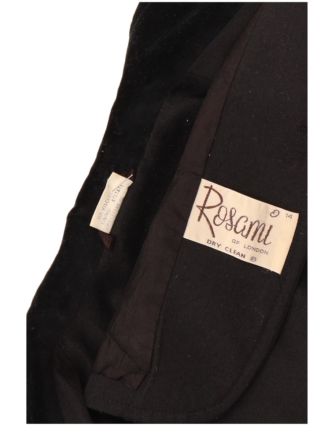 Rosami Jaqueta Blazer Feminina com 2 Botões Reino Unido 14 Grande Acetato Preto