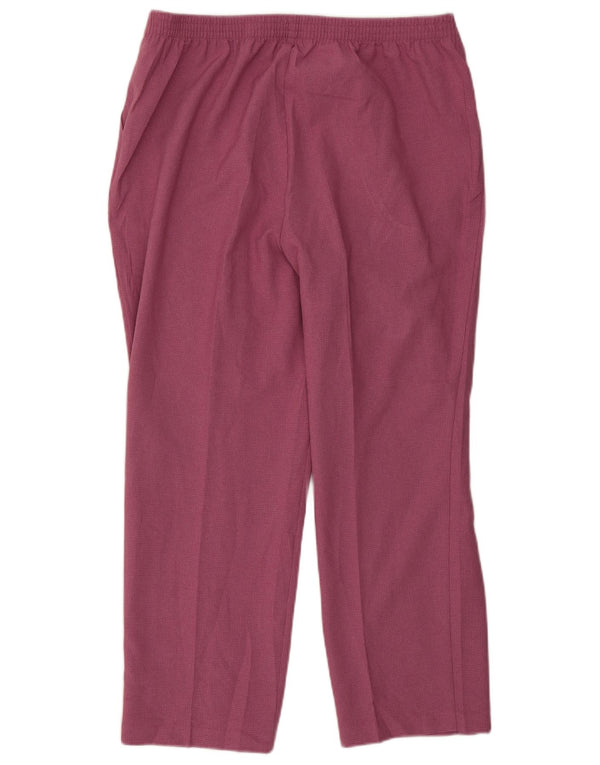 Calças cortadas femininas Marks & Spencer UK 18 XL W38 L26 rosa xadrez