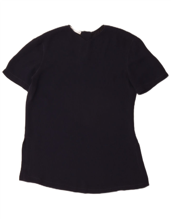 Blusa feminina EMPORIO ARMANI UK 12 médio azul marinho