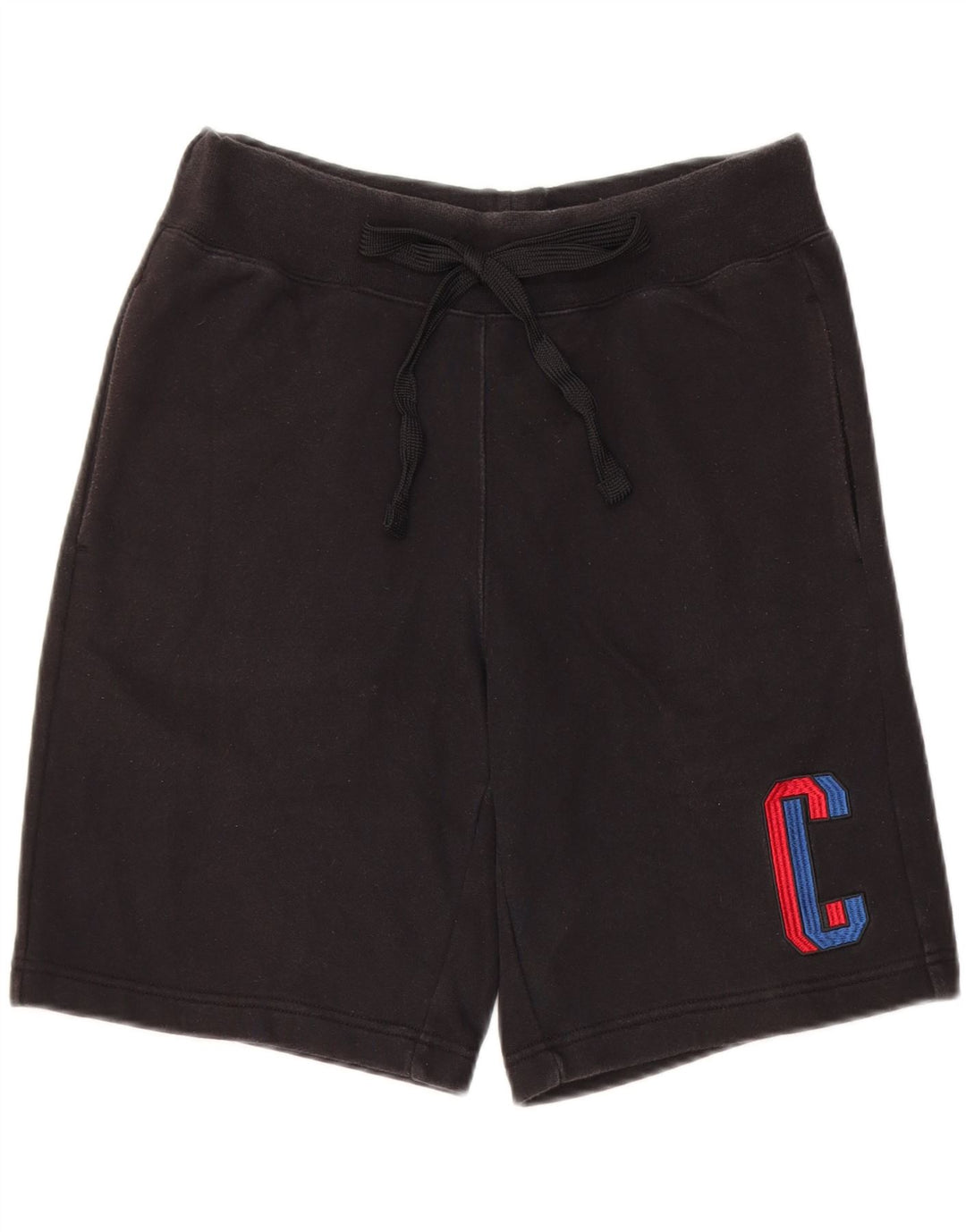 Shorts esportivos gráficos masculinos Champion pequeno algodão preto