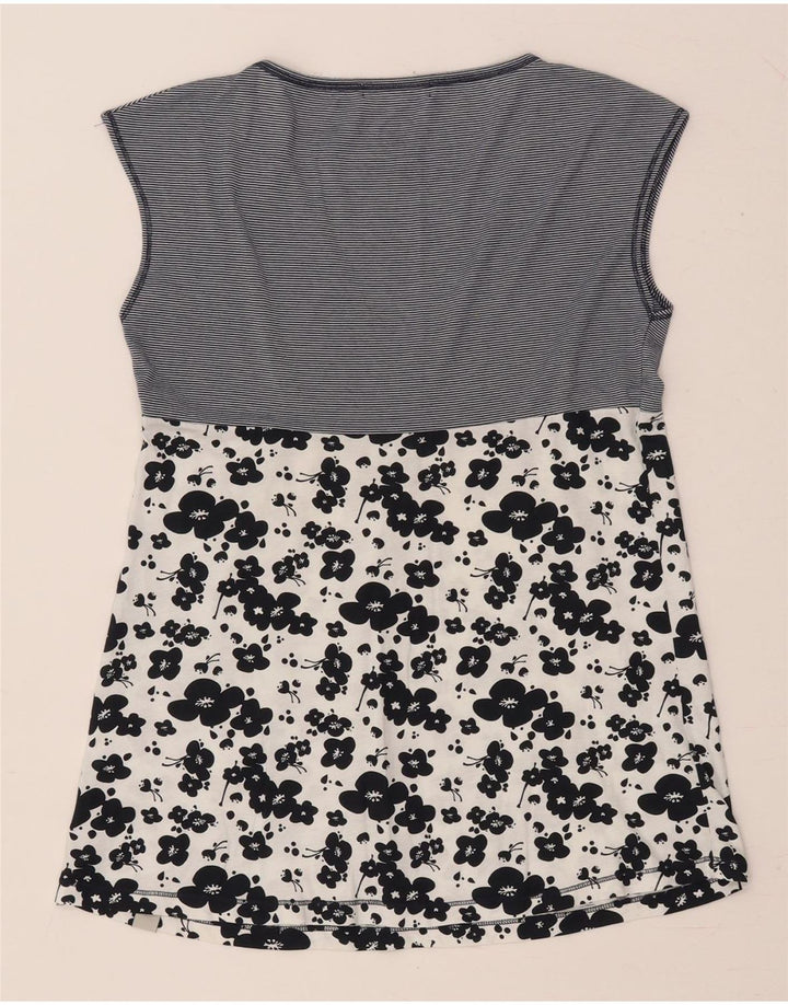 Blusa feminina sem mangas CONVERSE UK 12 algodão floral azul marinho médio