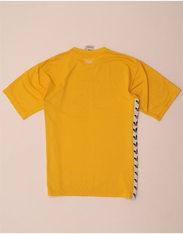 ADIDAS Camiseta masculina gráfica top pequeno amarelo colorblock poliéster