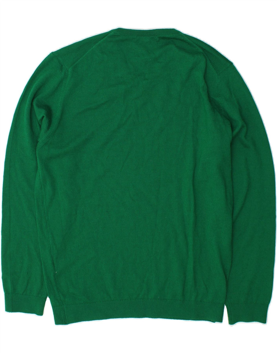 CALVIN KLEIN Mens V-Neck Jumper Sweater Small Green Merino Wool Vintage Calvin Klein and Second-Hand Calvin Klein from Messina Hembry 