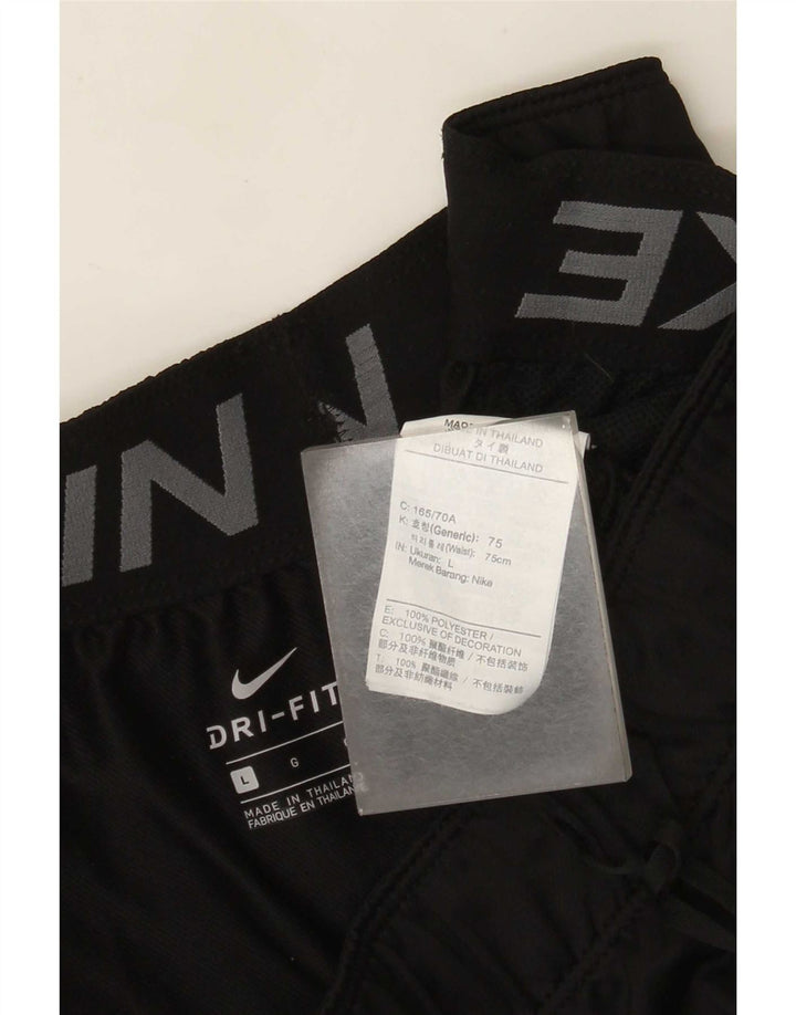 Shorts esportivos femininos Nike Dri Fit UK 16 grande poliéster preto