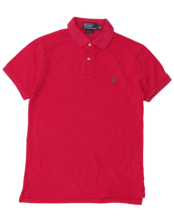Camisa Polo Ralph Lauren Feminina Slim Fit Pequena Algodão Rosa