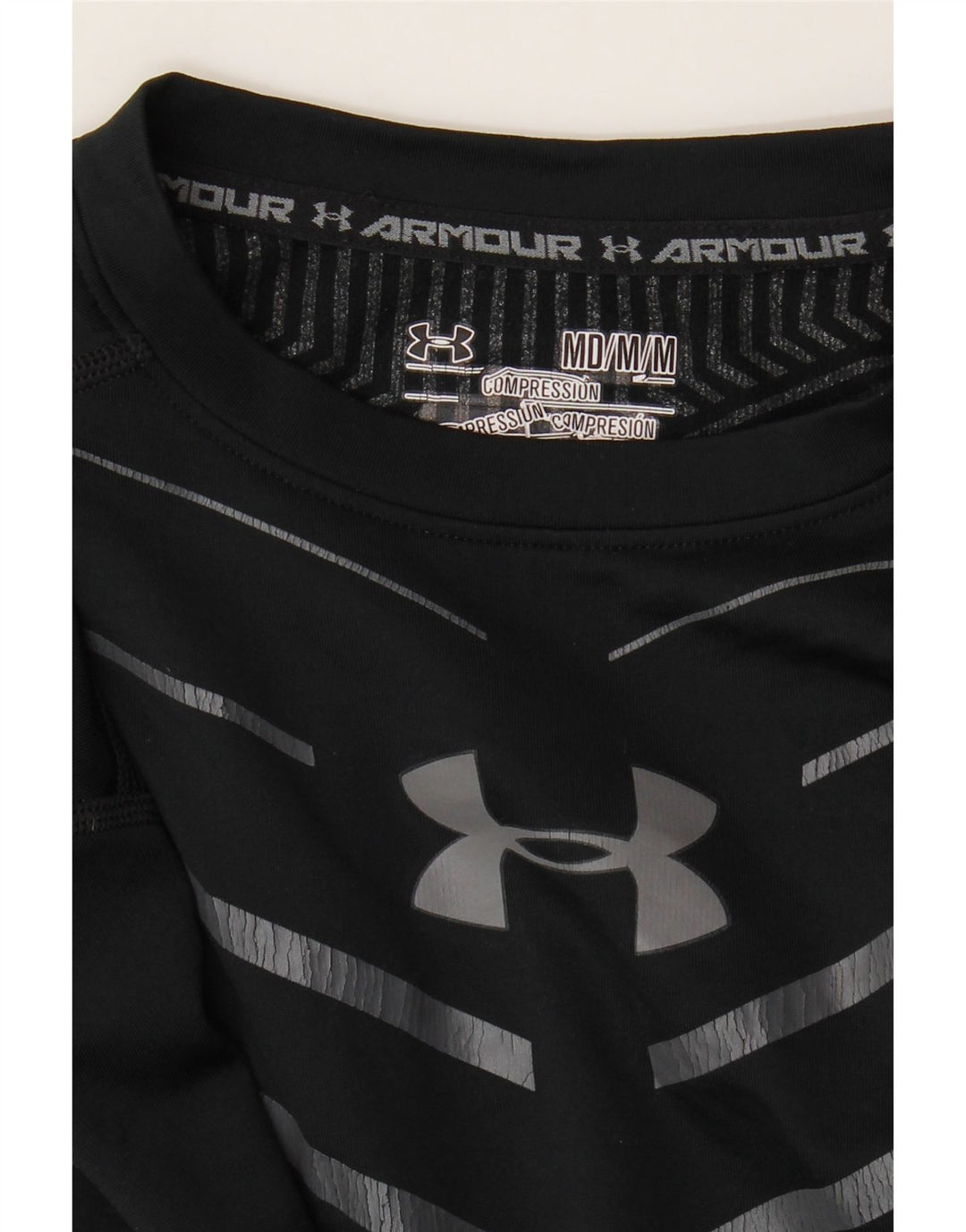 Under Armour Masculino Top Manga Longa Médio Listrado Preto