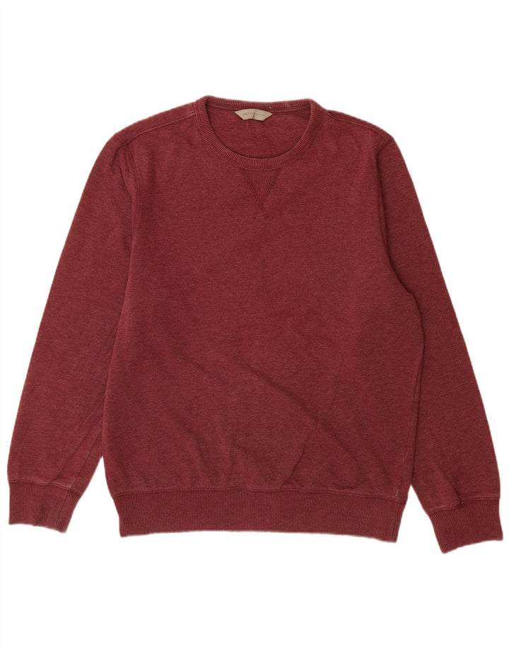 Suéter masculino Marks & Spencer de algodão cor de vinho médio