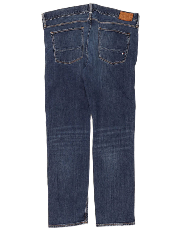 Tommy Hilfiger Masculino Denton Straight Jeans W38 L32 Azul Algodão