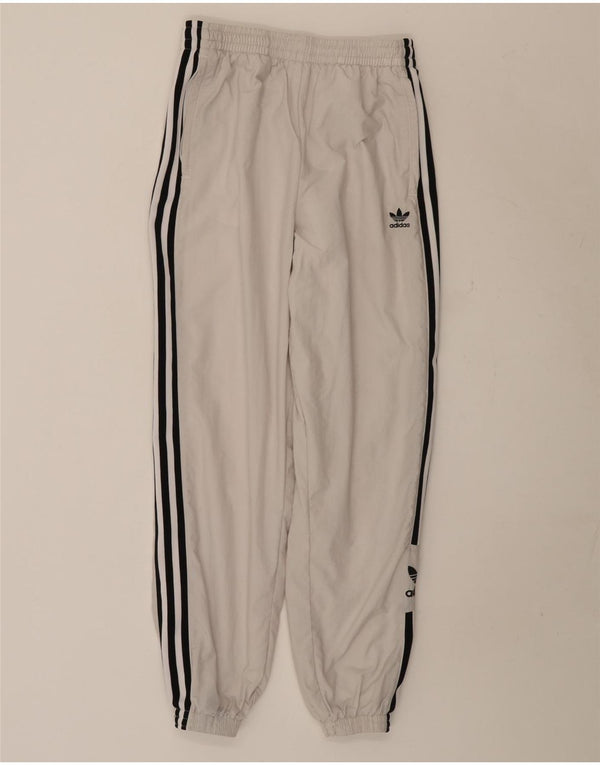 Adidas Womens Tracksuit Calças Joggers UK 10 Pequeno Branco Nylon