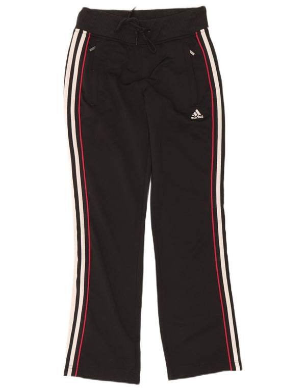 Calça de treino feminina Adidas UK 10 pequena poliéster preto