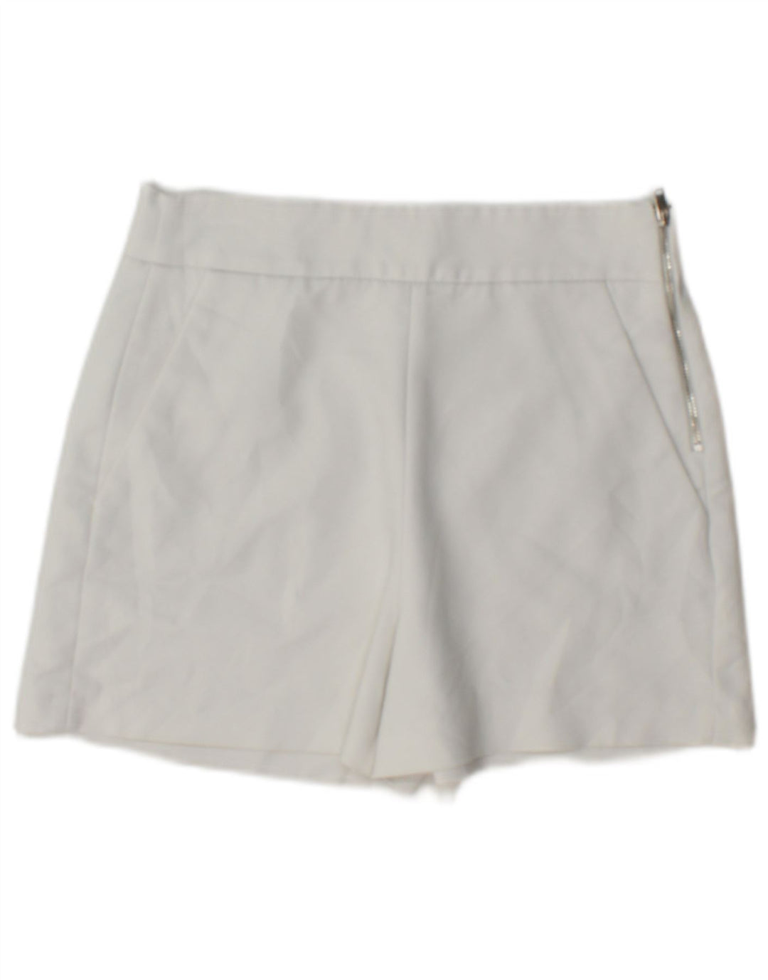 Shorts chino feminino Zara XS W24 poliéster branco