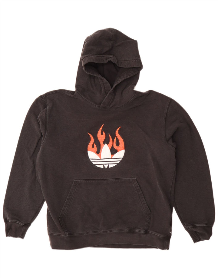 Adidas masculino gráfico moletom com capuz médio algodão preto