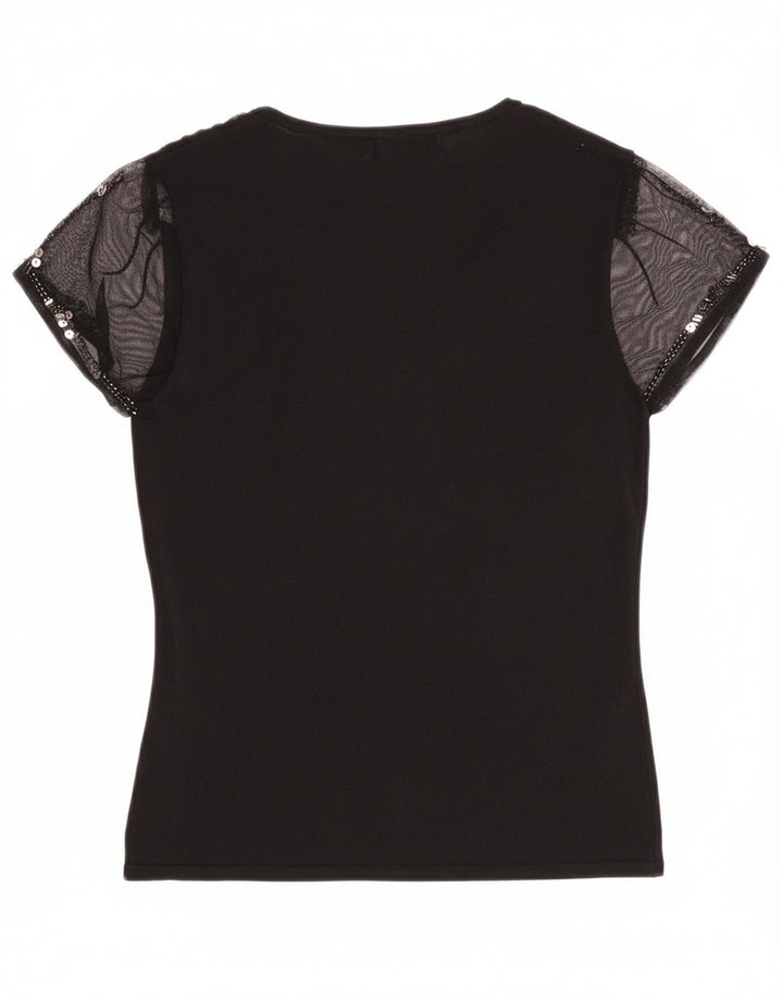 Blusa feminina SKY DESIGN UK 8 pequena viscose preta